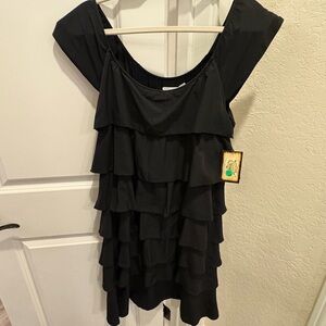 ✨ Cowgirl Justice Black Tiered Ruffle Dress – NWT